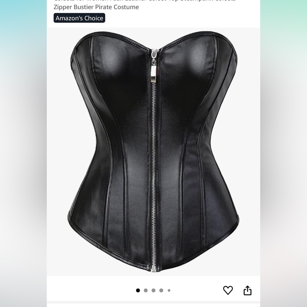 Black Zipper Bustier Corset